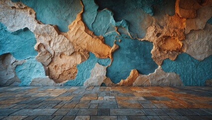 Poster - Vibrant Abstract Wall Textures in Earthy Tones for Creative Backgrounds and Interior Design Concepts