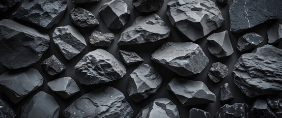 Poster - Dark Textured Rock Surface Ideal for Backgrounds in Design and Architecture Projects