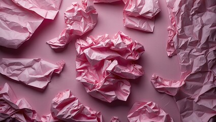 Poster - Crumpled pink paper texture background for creative and artistic designs