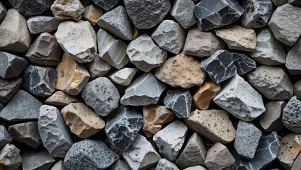 Poster - Natural crushed stone texture in various colors and sizes for use in construction, landscaping and decorative applications.