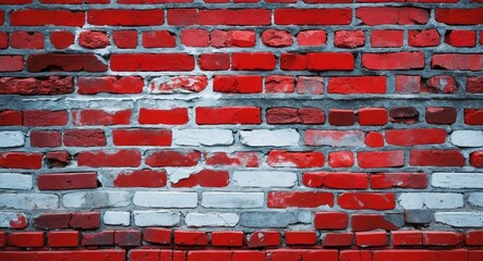 Poster - Textured red and white brick wall background ideal for urban design projects or architectural visuals