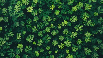 Poster - Vibrant green leaves creating a lush forest floor texture for a natural and organic background theme