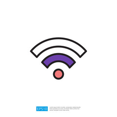Poster - Wireless Connectivity Icon Featuring Signal Strength Indicator in Various Colors Representing Technology and Communication