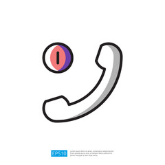 Poster - Colorful Telephone Icon Representing Communication and Contact in Digital Design with Eye Graphic Elements