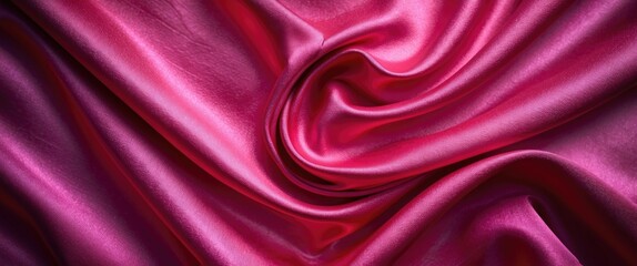 Aufkleber - Pink satin fabric texture with folded and swirling patterns in soft lighting