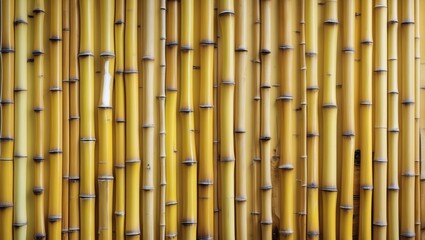 Poster - Bamboo texture background in warm yellow tones showcasing natural wood patterns for creative design projects and relaxation themes