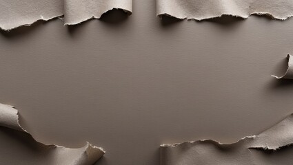 Poster - torn paper edges revealing a smooth textured surface background in neutral tones