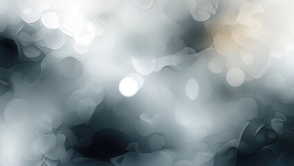 Fototapete - Soft gray and white bokeh background with dark accents creating a dreamy atmospheric texture ideal for abstract design and artistic projects