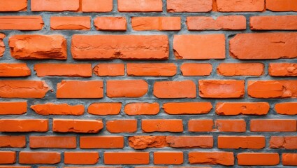 Poster - Vibrant orange brick wall texture background ideal for interior design and construction projects