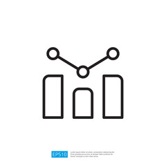 Poster - Data Analysis Icon with Bar Charts and Line Graph Depicting Business Growth and Financial Trends in a Minimalist Design
