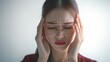 © นัสรีน ถนอมวงศ์ - Struggling with headaches a woman's emotional turmoil in a minimalist studio setting
