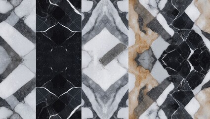 Poster - Elegant black and white marble stone pattern texture for luxury interior design wallpaper and tile applications