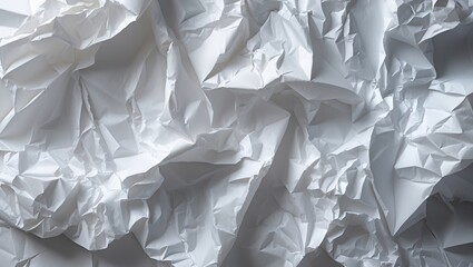Poster - Crumpled white paper background texture for design and artistic applications