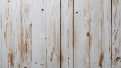 Poster - White wooden planks background with natural texture and weathered details suitable for various design applications