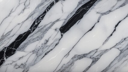 Poster - Black and white marble texture with dramatic veining suitable for interior design and architectural backgrounds