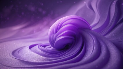 Poster - Elegant purple wave texture with smooth gradients and shimmering details creating a serene and visually captivating background design.