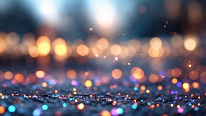 Fototapete - Abstract colorful bokeh background with blurred lights creating a festive and vibrant atmosphere for various design projects