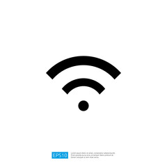 Poster - WiFi Signal Icon Representing Wireless Internet Connection with Graphic Lines and Circle Design Elements
