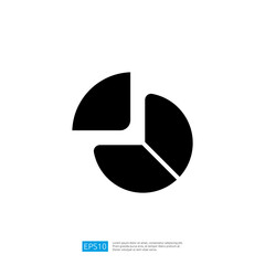Poster - Black Icon of a Three Segment Pie Chart Representing Data Analysis and Financial Growth Insights for Business Performance