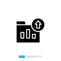 Poster - Icon Representing Data Growth and Analytics with a Rising Chart in a Folder Illustrating Financial Performance Metrics