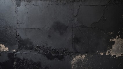 Poster - Elegant distressed black wall texture suitable for backgrounds featuring dark concrete with vintage grunge elements and subtle gray tones.