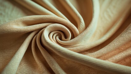 Poster - Beige jersey fabric texture in soft folds creating an elegant backdrop for fashion or textile design projects