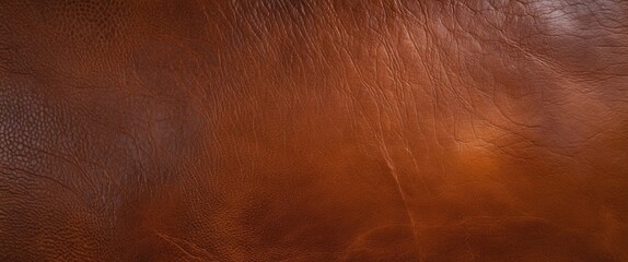 Poster - Brown leather texture background with natural grain patterns and smooth surface suitable for upholstery and fashion design applications