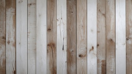 Poster - Wooden wall texture with alternating light and dark wooden planks in vertical arrangement for background or surface design.