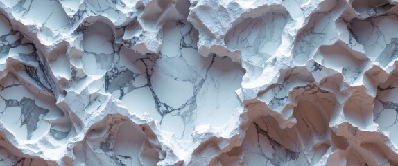 Leinwandbilder - Abstract marble texture background with irregular surface patterns and light reflections in soft blue and white tones