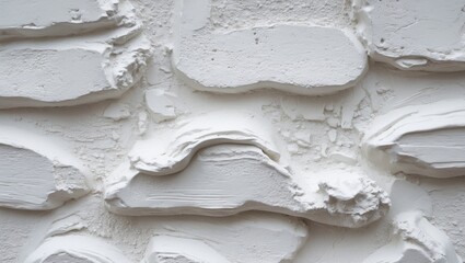 Poster - textured white wall surface with raised plaster designs and uneven patterns for contemporary interio