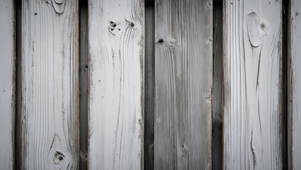 Poster - Gray weathered wooden planks background with vertical orientation displaying natural textures and patterns in rustic style.