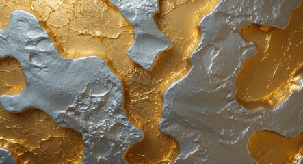 Fototapete - Abstract textured background with metallic gold and silver patterns in a fluid design for graphic and artistic applications.