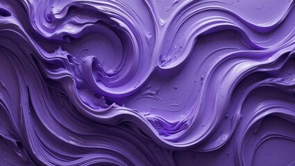 Poster - Abstract purple paint texture with fluid waves and smooth brush strokes creating depth and dimension in a modern artistic design