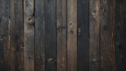 Poster - Dark wooden planks background with natural texture and grain pattern in vertical alignment