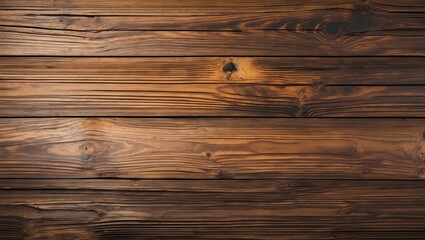Poster - Brown wooden background with horizontal planks showcasing rich grain and texture in a rustic style