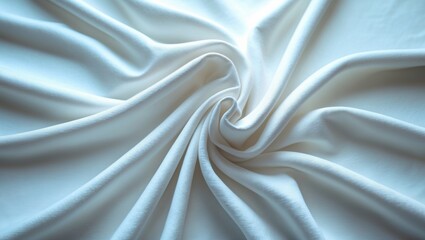 Poster - White fabric texture with soft smooth folds and draped appearance suitable for backgrounds and textile presentations