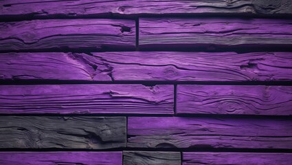 Poster - Purple and black weathered wooden planks abstract background texture with intricate grain patterns and natural imperfections