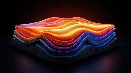 Aufkleber - Dynamic color waves digital realm abstract artwork dark background aesthetic viewpoint visual concept design