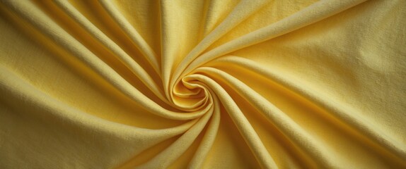 Poster - yellow fabric swirl background texture close up folded textile layer design