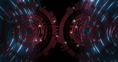 Poster - image of moving light spots over scope scanning