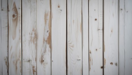 Poster - Whitewashed wooden planks background with natural grain and texture for interior design or construction themes