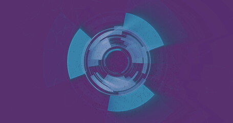 Poster - image of scope scanning over purple background