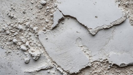 Poster - Gray textured plaster wall with uneven surface and cracks showing raw material details.