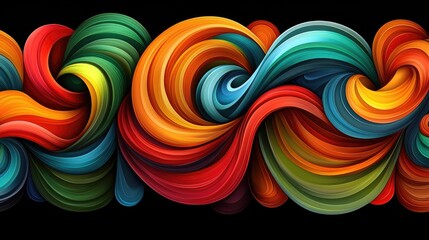 Aufkleber - Dynamic colorful swirls abstract art digital illustration vibrant environment close-up view creative expression