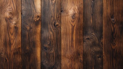 Poster - Brown wooden texture with visible grain patterns and variations in color, suitable for backgrounds and design elements.