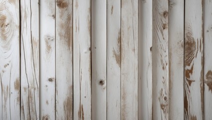 Poster - Textured white wooden planks background with distressed finish and natural grain patterns