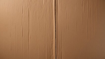 Poster - Cardboard texture background with vertical lines and natural brown color for design and packaging purposes