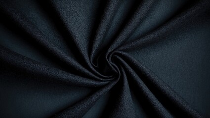 Poster - Elegant black cotton drill fabric texture with a soft sheen, ideal for backgrounds and fashion design projects.