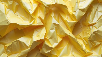 Poster - Crumpled yellow paper texture background for graphic design and artistic applications