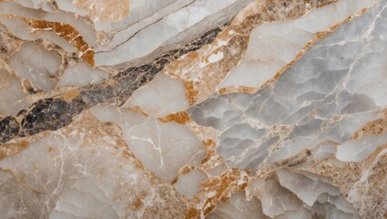 Poster - Abstract close-up texture of mineral stone surface with shades of grey, beige and brown streaks for backgrounds and designs
